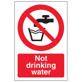 V Safety Not Drinking Water 100 x 150 mm - 2mm Super-Tough Rigid Plastic Safety Sign