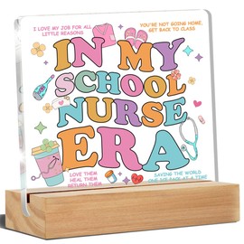 School Nurse Gifts for Women, School Nurse Appreciation Gifts for Women, in My School Nurse Era Acrylic Desk Plaque Sign 4 x 4 Inches
