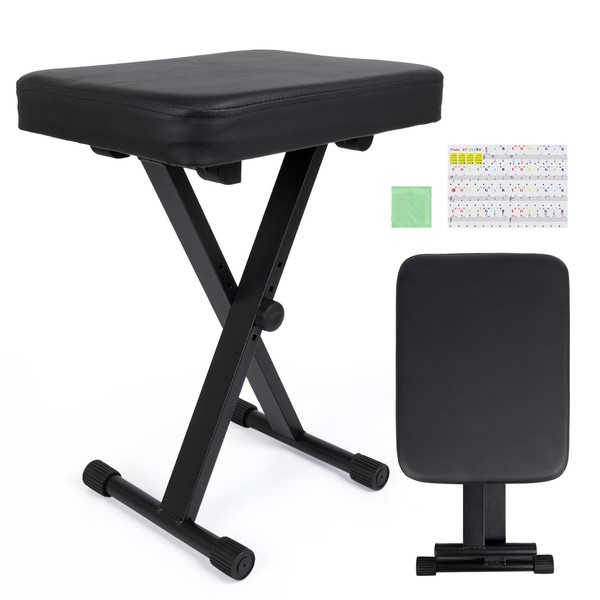 Musfunny Piano Bench Adjustable Keyboard Chair: Portable Piano Stool Padded