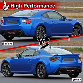 Nixon Offroad Tail Lights for Toyota 86 / Scion FR-S/BRZ 2013 2014 2015 2016 Tail Lamps LED Rear Lights Car Rear Lamps Assembly Replacement 1Pair (Matte Black Housing/Smoke Lens)