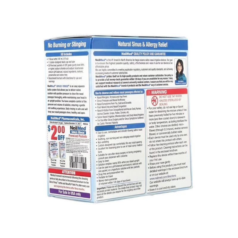 NeilMed NeilMed Sinus Rinse Original Kit, Squeeze Bottle + 60
