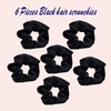 6 Pack Hair Scrunchies,Scrunchies for Women Silk Hair Scrunchies Black