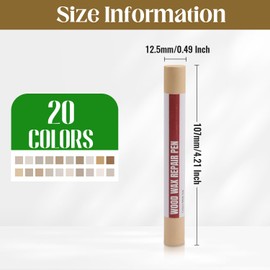 Uxney Wood Filler Sticks，20 Colors Wood Repair Wax Crayons Furniture Markers Touch up for Repairing Scratches, Scuffs, Cracks, Dings and Holes in Wood Floors, Cabinets, Furniture(White Series)