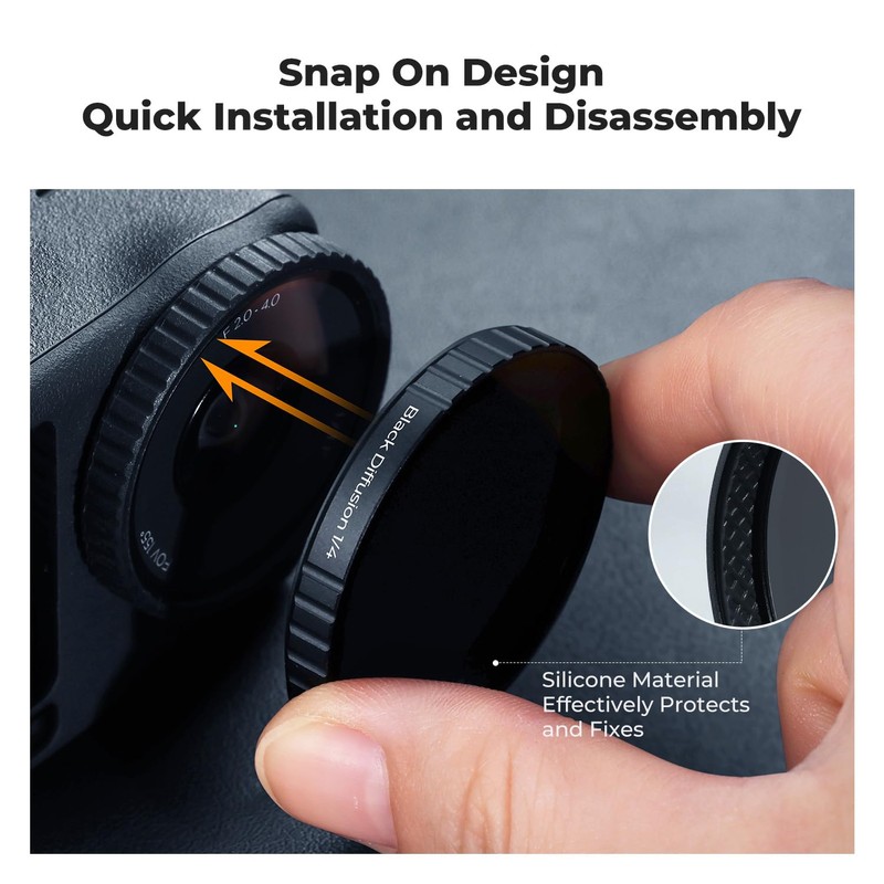 K&F CONCEPT Snap-on Black Diffusion 1/4 Filters Compatible with DJI