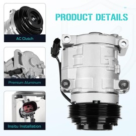Air Conditioner Compressor with A/C Clutch Fits for Chrysler Town & Country 3.6L 2011-2016, for Dodge 3.6L Grand Caravan 2011-2020, Journey 2011-2019, Ram C/V 2012-2015, for VW Routan 3.6L 2011-2014