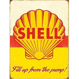 BigBazza Novelty Retro Vintage Wall tin Plaque 20x15cm - Ideal for Pub shed Bar Office Man Cave Home Bedroom Dining Room Kitchen Gift - Shell Motor Oil Garage Workshop Repair Metal Sign