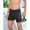 KANAV 3 Pack Men's Athletic Square Leg Swimsuit Jammers Durable