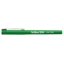 Artline 200 0.4mm Bullet Tip Fineliner - Green [Pack of 12]