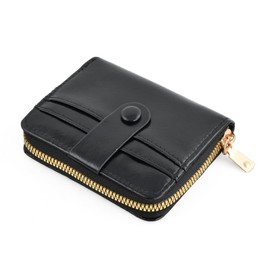 Dokpav Soft Leather Small Wallet for Women, Zipper Pocket with Multiple Card Slots and Cash Compartment, Mini Bifold Wallet Card Holder to Store Coin ID Cards Bank Cards