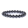 Justinstones Natural Black Hematite Gemstone 8mm Round Beads Stretch Bracelet
