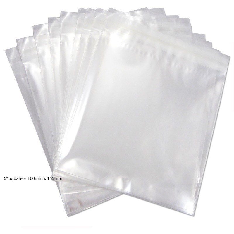 Cellophane Bags Self Seal 160mm x 155mm - 6" Square