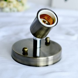 TIANFAN E26 - Lámpara de techo ajustable moderna de 180 grados, montaje en pared, soporte de bombilla (bronce verde)