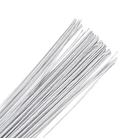 100 Pcs 18 Gauge Floral Wire Thin Flower Stem Wire Paper Wrapped Craft Wire Artificial Flower Bouquet Wire Stem Flower Arrangement Supply for Florist White