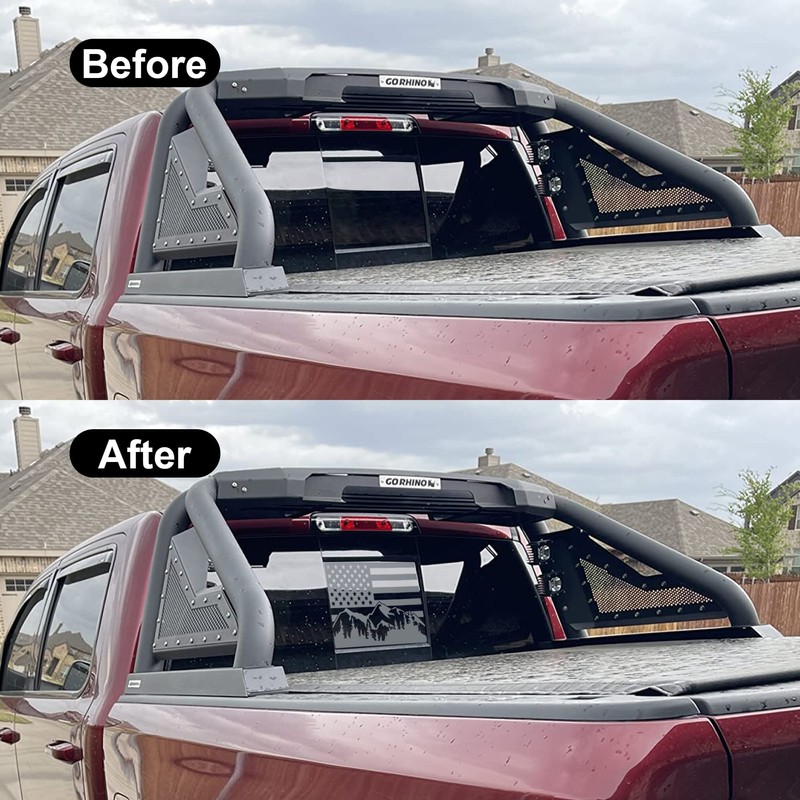 Zhizhong Rear Middle Window Decal Fit F150 2004-2014, American Flag