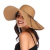 Lanzom Womens Wide Brim Straw Hat Floppy Foldable Roll up