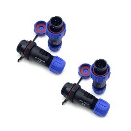 2 x Aviation Plug SP13 4-Pin Male Plug and Female Socket Cable Connector IP68 2 Pin Aviation Plug for Outdoor Lamps Used 200 V 5 A