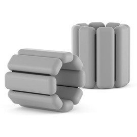 Wearable Wrist and Ankle Weights - Set of 2 (1lb Each) | Adjustable Fitness Bracelets for Yoga, Pilates, Cardio, Walking, Aerobics, Dance | Sweat-Proof and Comfortable - Gray