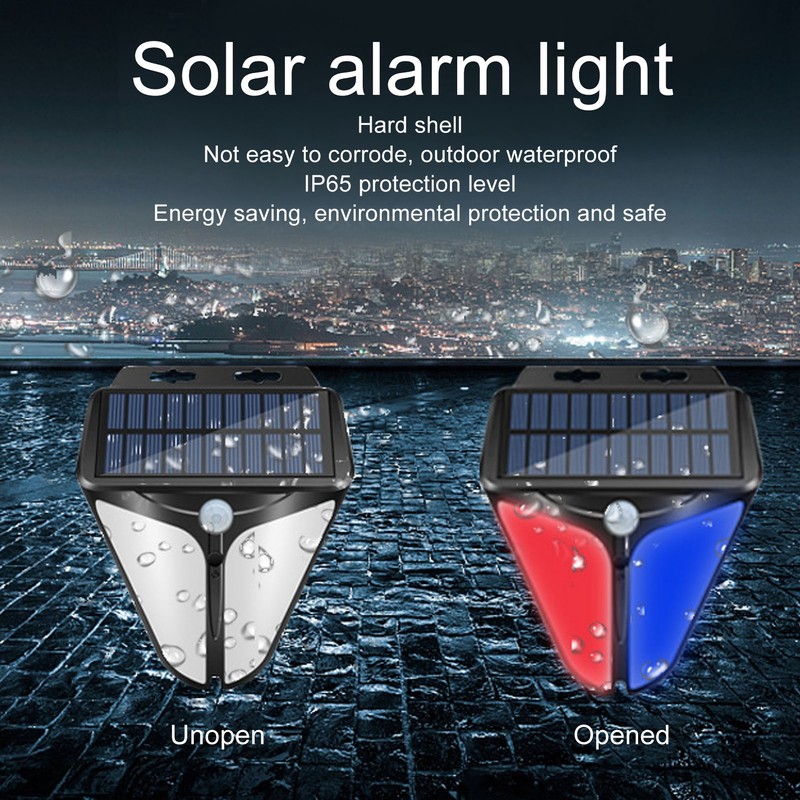 Solar Warning Light Human Body Induction Infrared Sound Light Alarm