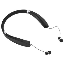Bluetooth 5.0 Headphones, Foldable Neckband Headset with Retractable Earbuds, Noise Cancelling Wireless Stereo Earphones for Workout, Sports, Driving