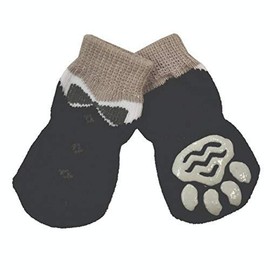 ZEEZ 66-DS6001 Non-Slip Pet Sock Small (2.5 x 6cm), Black Tuxedo