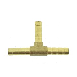 Brass T-Piece Compressed Air Hose Connector Hose T Fitting 6 mm 8 mm 10 mm 12 mm (6 mm) Pack of 5