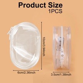 Tinoaly Clear Figure Display Bag with Keychain, Transparent Mini Doll Pouch with Colorful Stuffed Balls PVC Blind Box Display Case for Mini Figure Doll Collectors