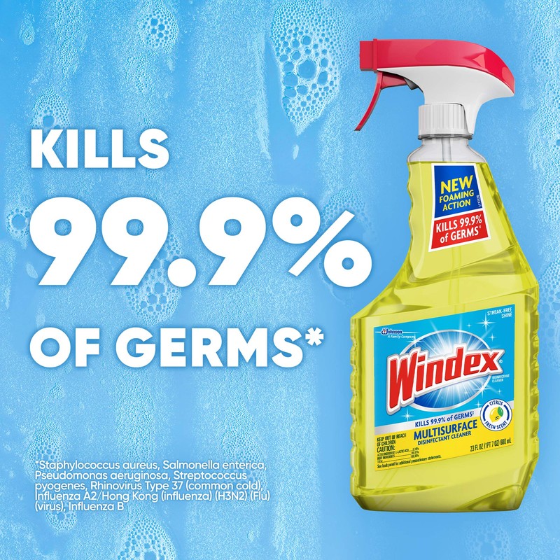 Windex Multi-Surface Cleaner and Disinfectant Refill Bottle, Citrus Fresh Scent,