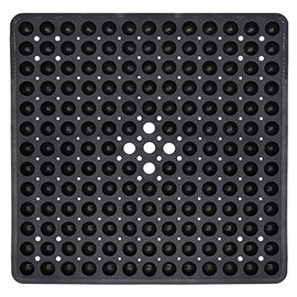 ENKOSI Square Shower Mat 21 x 21 inch for Shower Stall Floors Bathtub Mat Non Slip Firm Grip Bathroom Mat with Over 160 Strong Suction Cups (Black)