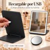 Espejo con Luz de Viaje Plegable,Espejo Maquillaje y Espejo Pequeño