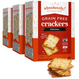 Absolutely Gluten Free Original Crackers, 4.4oz (12 Pack) | Grain Free Crackers | Dairy Free | No Soy, Corn or Rice