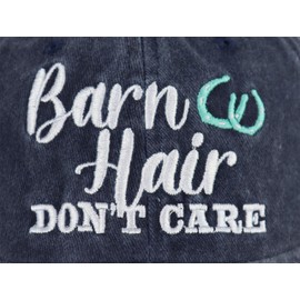Horse Gifts for Girls Women Men, Funny Embroidered Barn Hair Don't Care Hat, Adjustable Cotton Animal Farm Horse Stuff Baseball Cap, Birthday Gifts for Dad Mom Friends Horse Lovers Farmer Ranch Owner