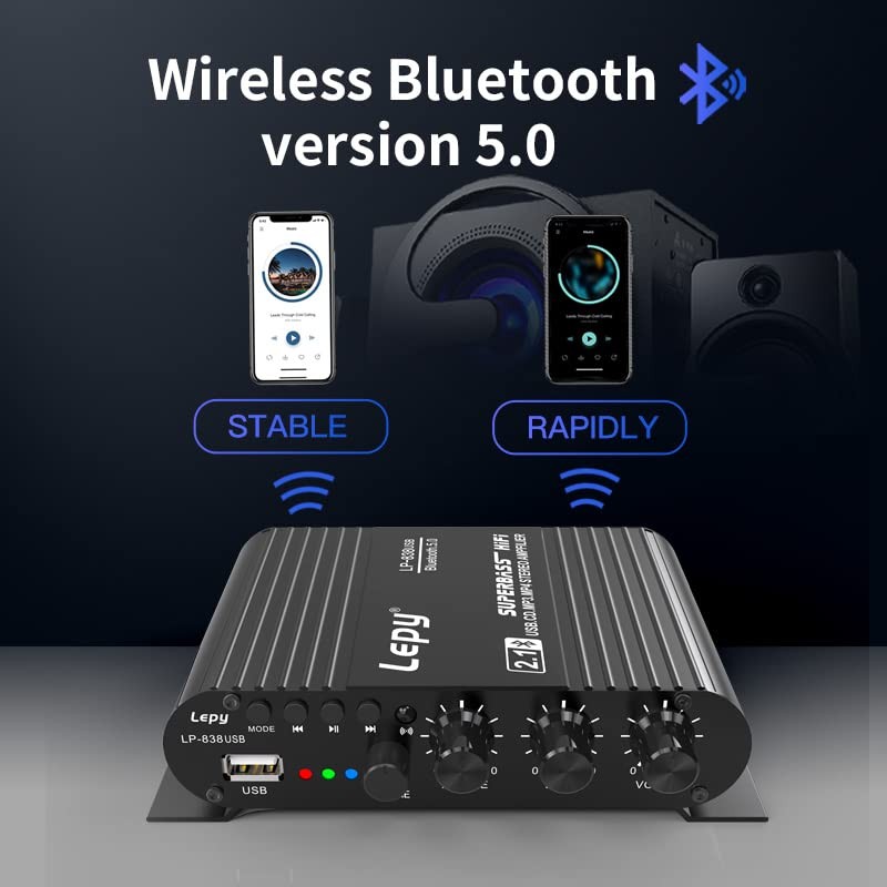 Fasizi LP-838USB Bluetooth 5.0 Amplifier 2.1 3 Channels Support Super