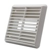 Kair White Louvred Wall Vent Grille 155mm External Dimension with
