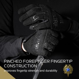 WTACTFUL Lightweight Tactical Gloves for Men & Women, Improved Dexterity Stretchable Grip Guard Protection Breathable Touchscreen Airsoft Paintball Hunting with Padded Palm Flexible Gloves Black M