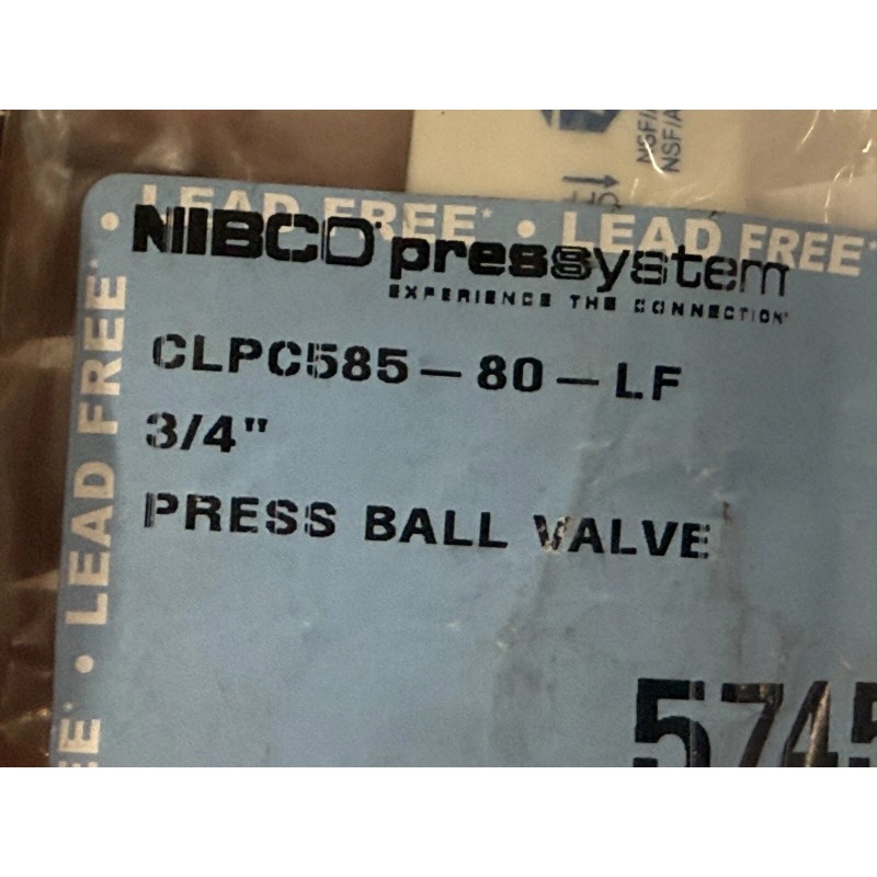 NIBCO HydraPure 3/4" Press Ball Valve (574599) Lead-Free Bronze CLPC585-80-LF