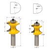 Gasea 5pcs 1/2 Inch Half Round Bearing Bullnose Router Bits