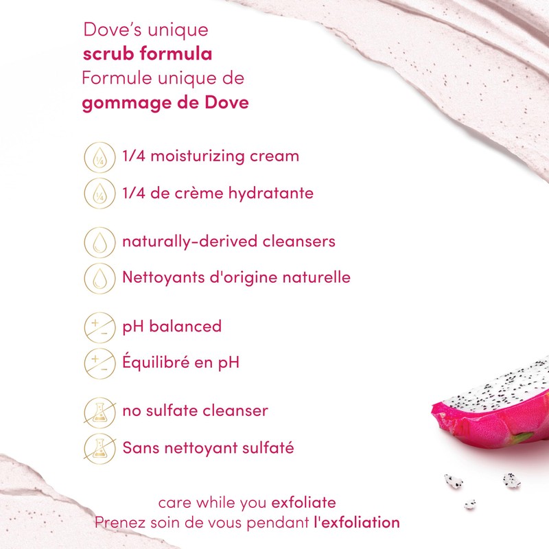 Dove Body Scrub For SIlky Smooth Skin Dragon Fruit &