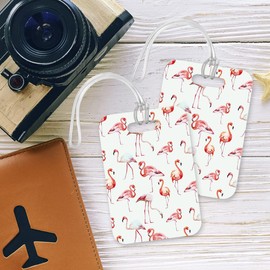 LT135 Flamingos Madness Novelty Funny Unique Designer Gift Glossy Plastic Suitcase Luggage Tag
