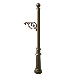 Lewiston Rust Free Cast Aluminum Fluted Post with Ball Finial for Mailboxes, Ships in 2 boxes