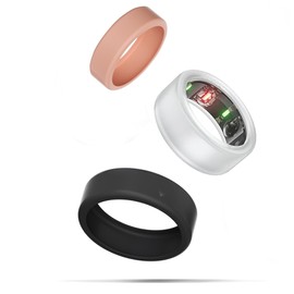 GudCoaks Ring Cover Protector for Oura Ring Gen 3, Silicone Elastic Case [Anti-Scratch] for Oura Ring Working Out Gym Protection,Smart Ring Not Included (Black/Transparent/Pink)（M for 11/12/13