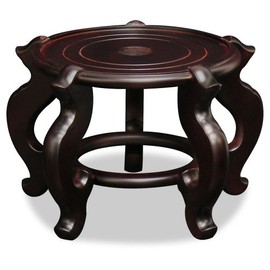 ChinaFurnitureOnline 8.5 Inch Dark Brown Chinese Wooden Planter Stand