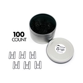 Butler in the Home Pick Your Favorite A-Z Alphabet Letter or 0-9 Number - 100 Count Black Colored Paper Clips for Initials or Birthdate - Comes in Round Tin with Lid and Gift Box (Letter H)