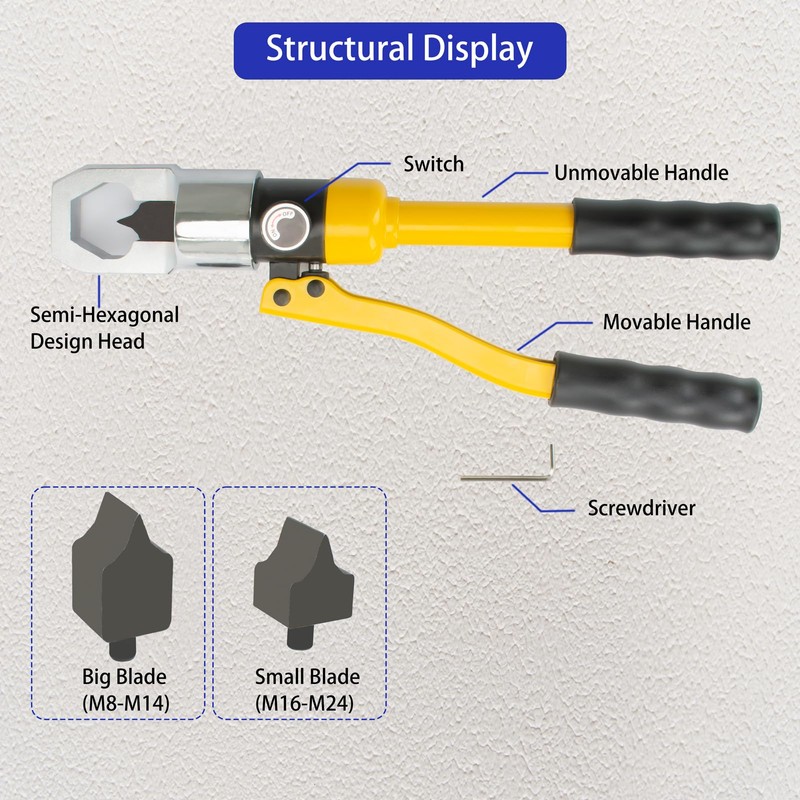 sliyxtwio Hydraulic Nut Splitter Tool, Max 10t Force Suitable for