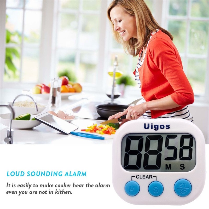 Uigos Digital Kitchen Timer II 2.0, Big Digits, Loud Alarm,
