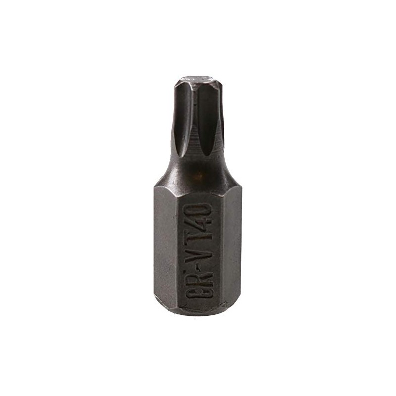 T40 Torx Star Bit 30mm Length 10mm Shank Chrome Vanadium