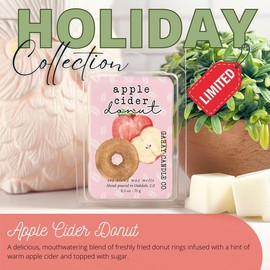 Clean Soy Blend Wax Melts Candle Decor with 50  including holiday favorite fragrances, smokeless fragrance for your home   Freshener Scented - Scent: Apple Cider Donut