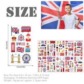 115pcs Union Jack Temporary Tattoos for King Charles III Coronation Decorations,Great Britain National Flag Face & Body Tattoo,UK Flag Stickers for Crown Big Ben London Eye Britain Party Festival