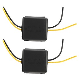Car Power Filter, Pack of 2 12V Car Radio Stereo Power Supply Relay Capacitor Filter Interference Proof Noises Reduction Stereo Power Supply Filter for Equalizers Amplifiers