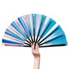 HeyToo 13inch Glitter Women Handheld Fan With Shining Transparent Fan