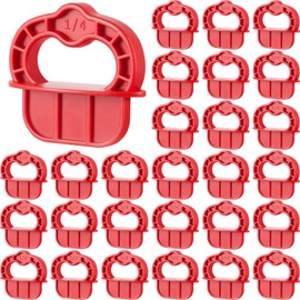 Vercraft 48 Pcs Deck Board Jig Red 1/4" Gap Deck Board Spacer Rings Deck Jig Spacer Deck Tools for Pressure Treated Composite Plank Decking Tool